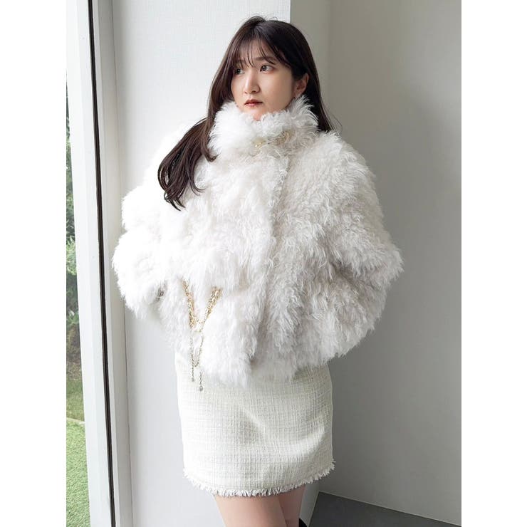 パールチェーンエコファーブルゾン | dazzlin | 詳細画像34 