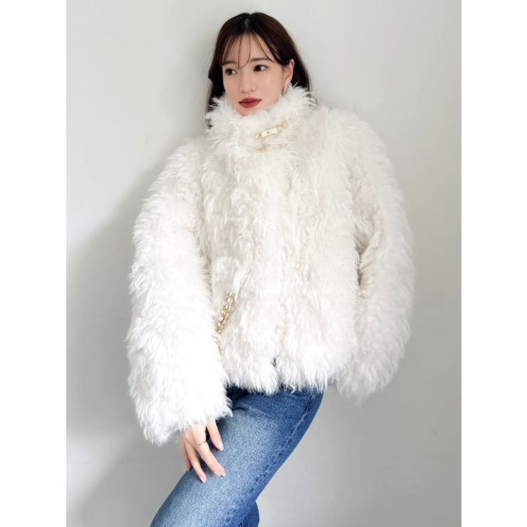 パールチェーンエコファーブルゾン | dazzlin | 詳細画像9 