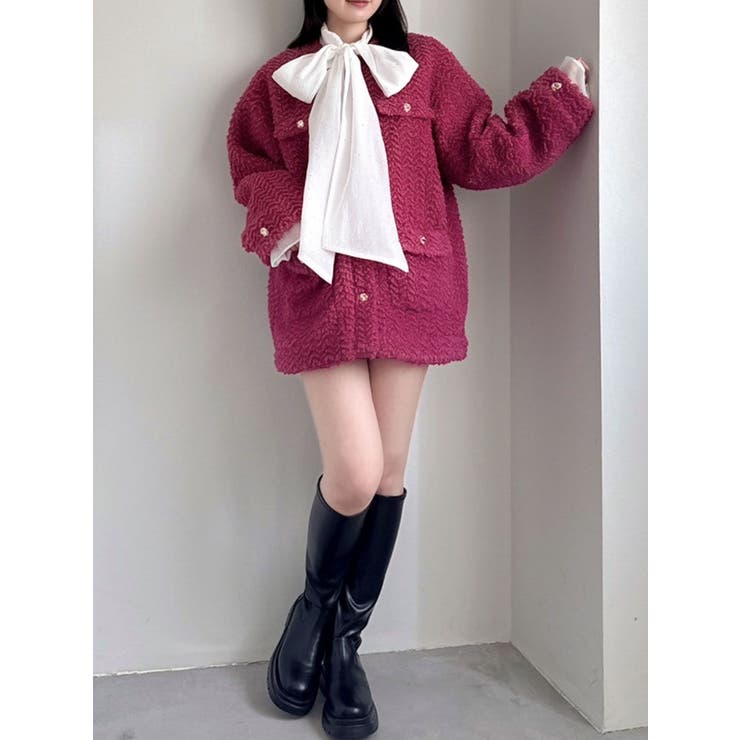 レッド | 【20周年記念復刻！】ボアフレンチブルゾン | dazzlin