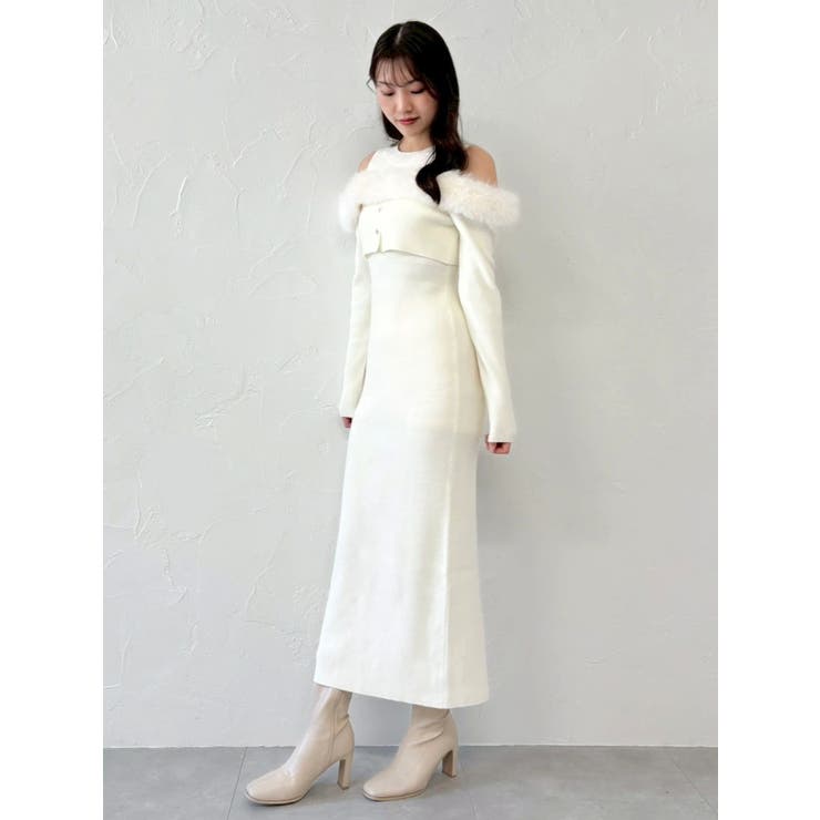 オフショルファードッキングニットワンピース | dazzlin | 詳細画像10 