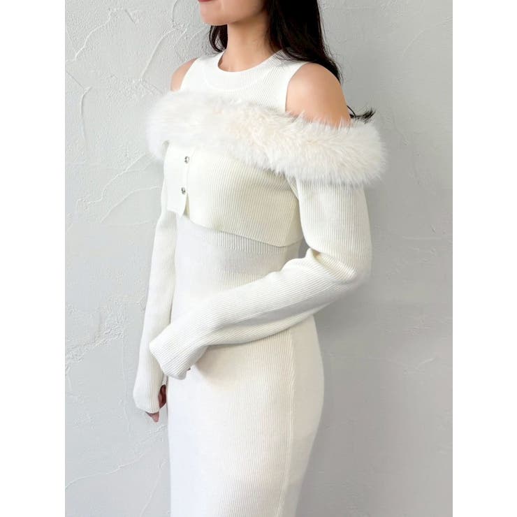 オフショルファードッキングニットワンピース | dazzlin | 詳細画像13 