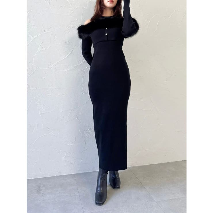 オフショルファードッキングニットワンピース | dazzlin | 詳細画像17 