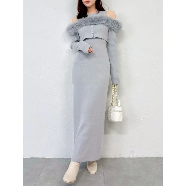 オフショルファードッキングニットワンピース | dazzlin | 詳細画像26 