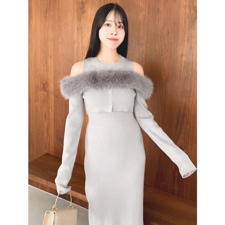 オフショルファードッキングニットワンピース | dazzlin | 詳細画像41 