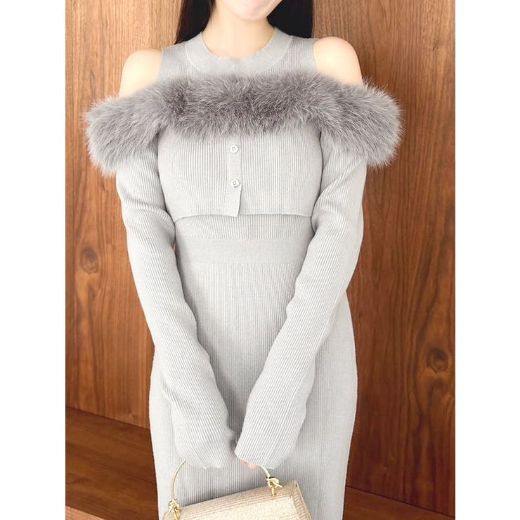 オフショルファードッキングニットワンピース | dazzlin | 詳細画像42 