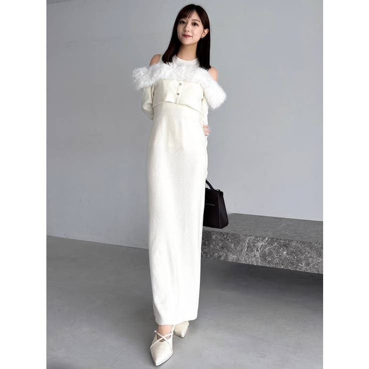 オフショルファードッキングニットワンピース | dazzlin | 詳細画像47 