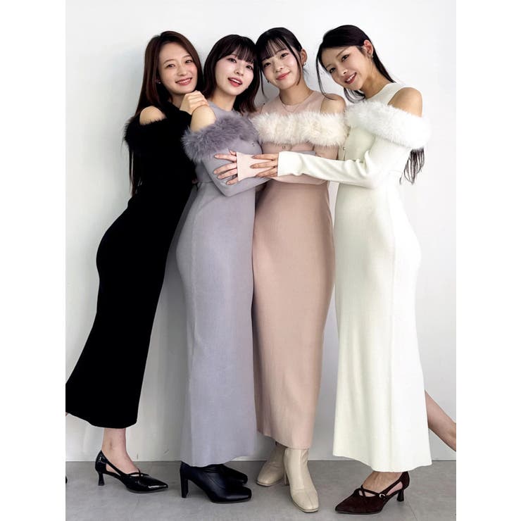 オフショルファードッキングニットワンピース | dazzlin | 詳細画像6 