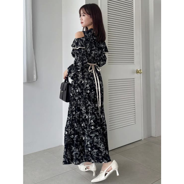 オープンショルダーフラワープリーツワンピース | dazzlin | 詳細画像11 