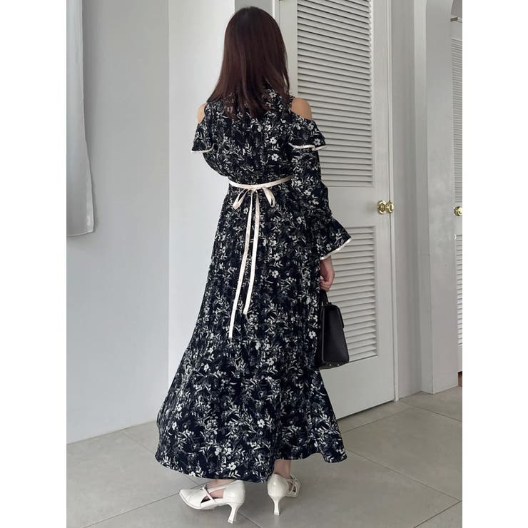 オープンショルダーフラワープリーツワンピース | dazzlin | 詳細画像12 