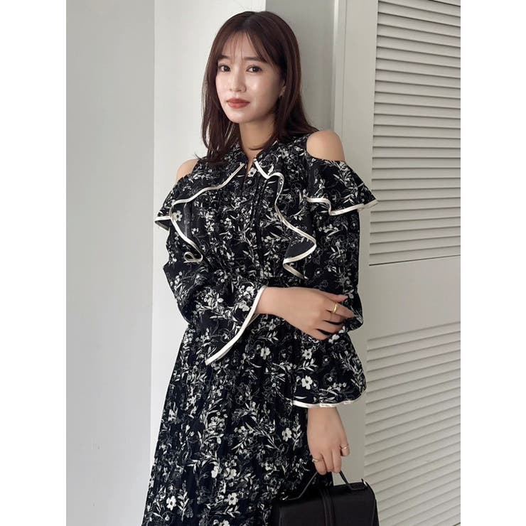 オープンショルダーフラワープリーツワンピース | dazzlin | 詳細画像13 