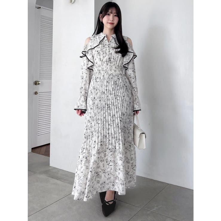 オープンショルダーフラワープリーツワンピース | dazzlin | 詳細画像17 