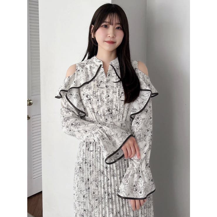 オープンショルダーフラワープリーツワンピース | dazzlin | 詳細画像23 