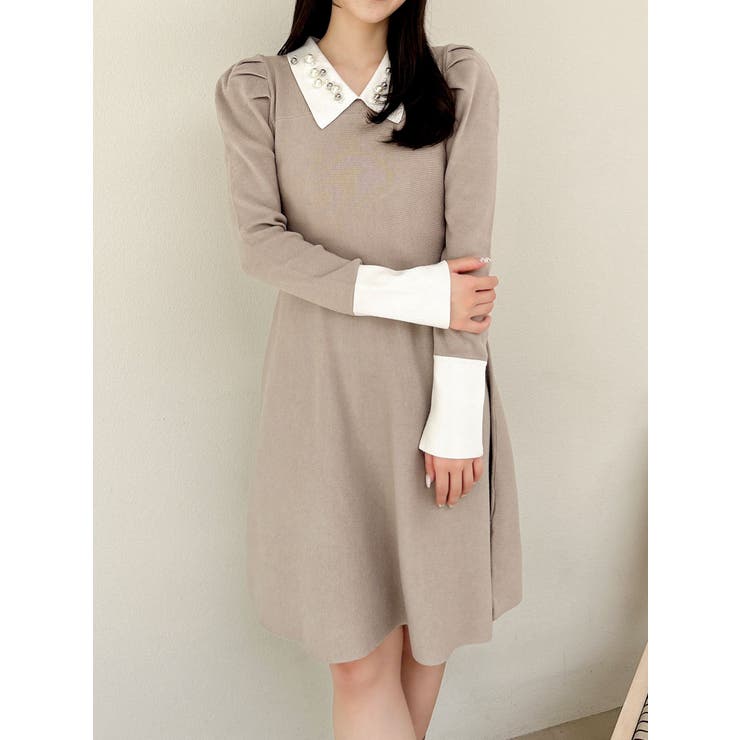 グレー | 【20周年記念復刻！】オーナメントカラーニットワンピース | dazzlin