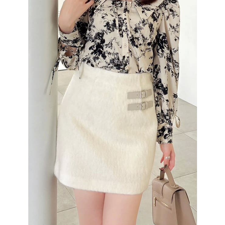 アイボリー | 【セットアップ対応】ヘアリーミニスカート | dazzlin