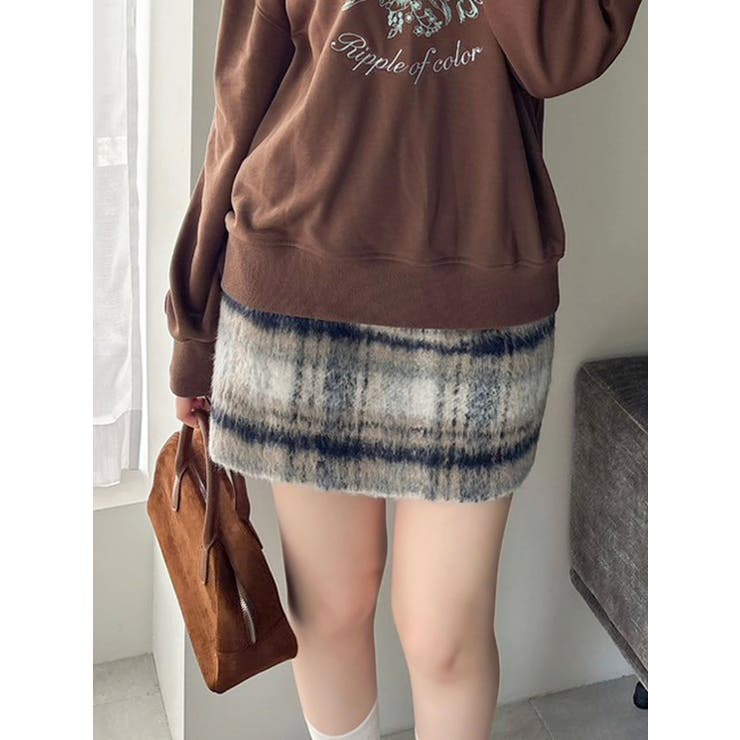 ネイビー | 【セットアップ対応】ヘアリーミニスカート | dazzlin