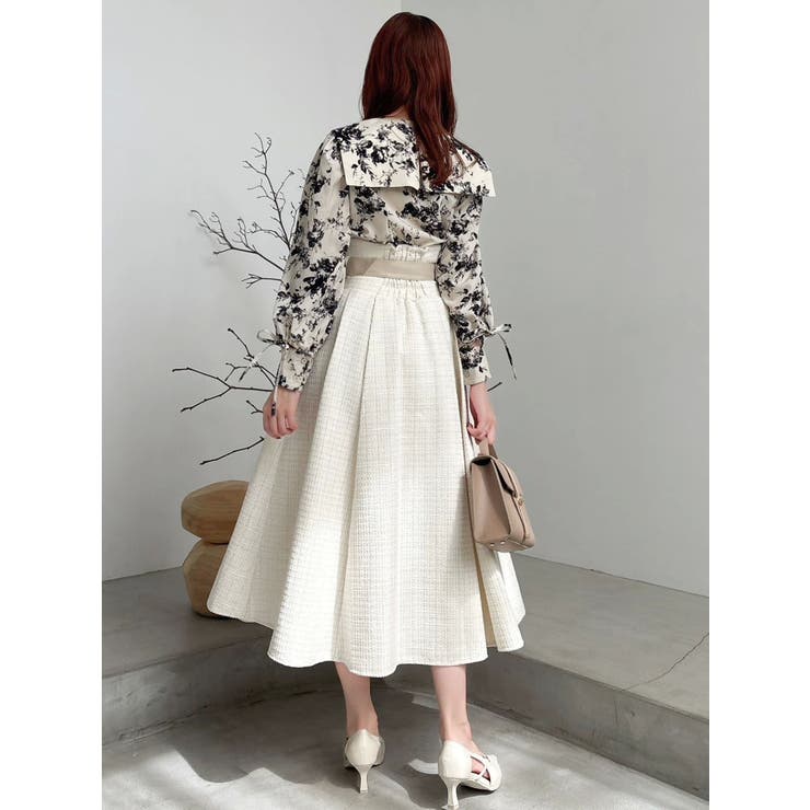 【WEB限定カラーあり】サイドタックベルトフレアスカート | dazzlin | 詳細画像13 