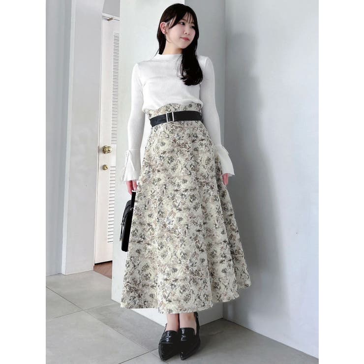 【WEB限定カラーあり】サイドタックベルトフレアスカート | dazzlin | 詳細画像15 