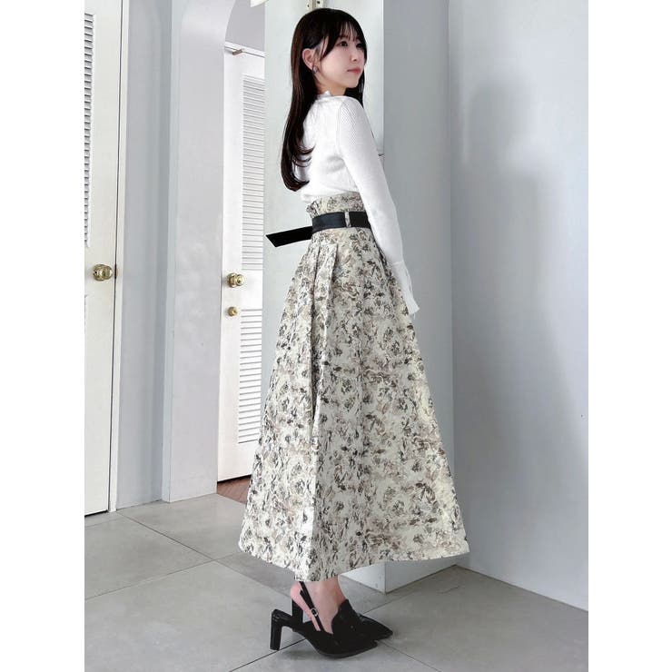 【WEB限定カラーあり】サイドタックベルトフレアスカート | dazzlin | 詳細画像17 