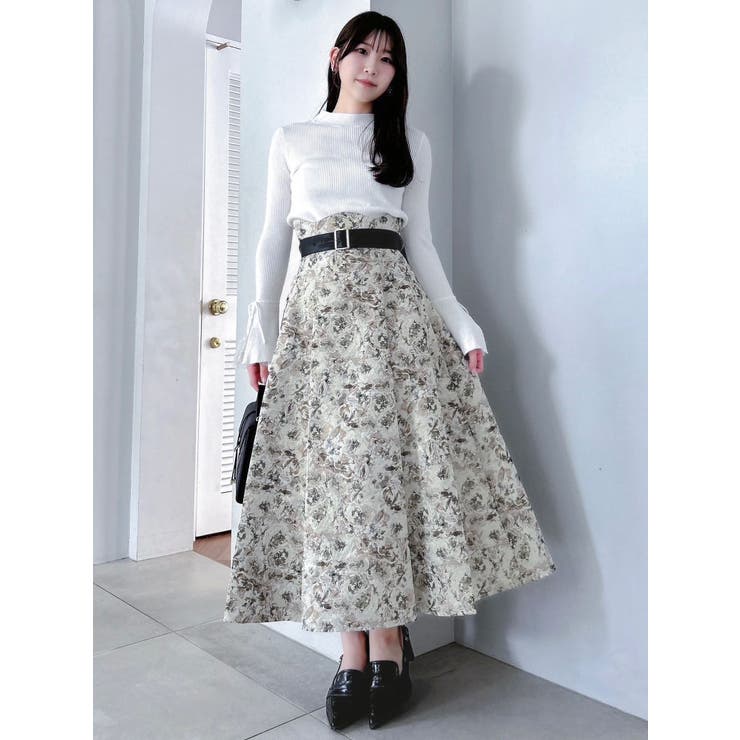 【WEB限定カラーあり】サイドタックベルトフレアスカート | dazzlin | 詳細画像19 