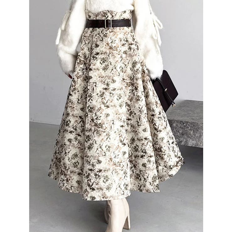 【WEB限定カラーあり】サイドタックベルトフレアスカート | dazzlin | 詳細画像2 