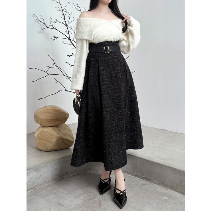 【WEB限定カラーあり】サイドタックベルトフレアスカート | dazzlin | 詳細画像23 