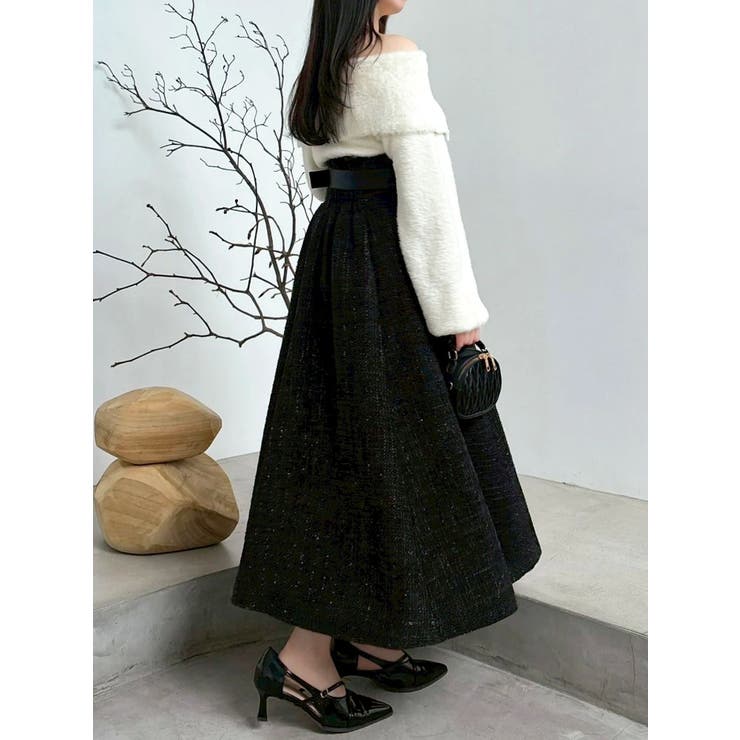 【WEB限定カラーあり】サイドタックベルトフレアスカート | dazzlin | 詳細画像24 