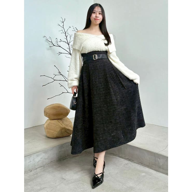 【WEB限定カラーあり】サイドタックベルトフレアスカート | dazzlin | 詳細画像25 