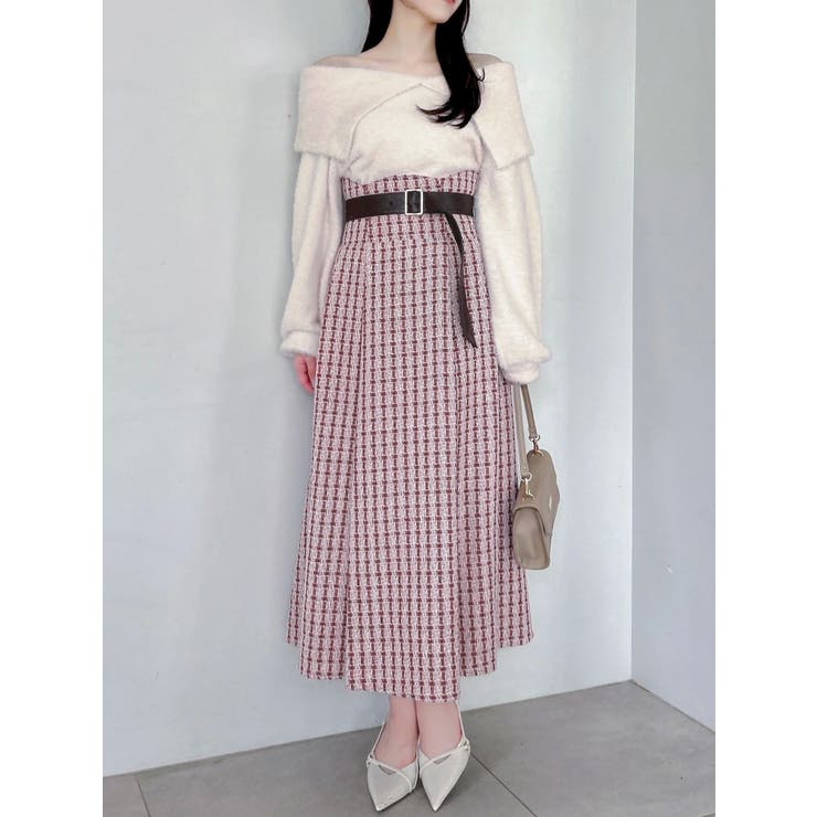 【WEB限定カラーあり】サイドタックベルトフレアスカート | dazzlin | 詳細画像28 