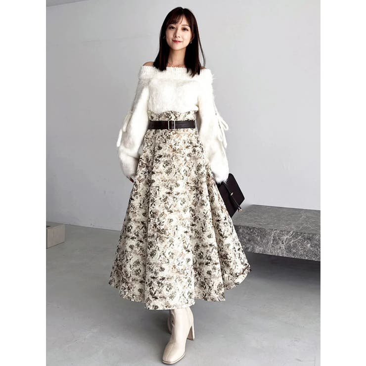 【WEB限定カラーあり】サイドタックベルトフレアスカート | dazzlin | 詳細画像33 