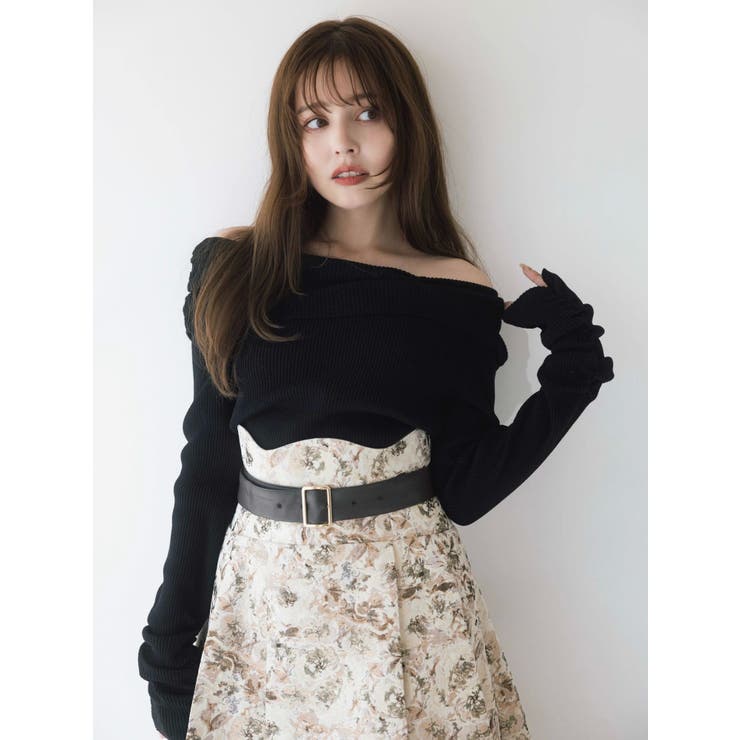 【WEB限定カラーあり】サイドタックベルトフレアスカート | dazzlin | 詳細画像4 