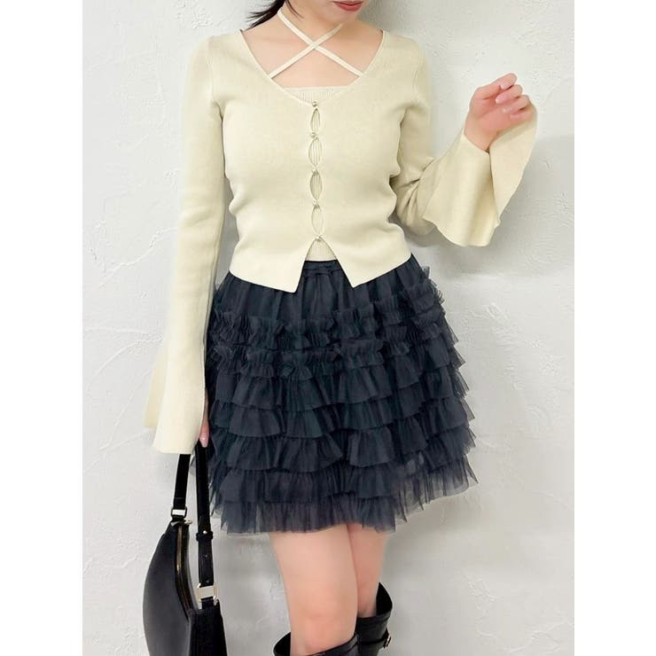 ボリュームフリルチュールミニスカート | dazzlin | 詳細画像11 