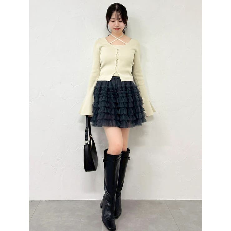 ボリュームフリルチュールミニスカート | dazzlin | 詳細画像13 