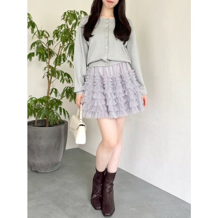 ボリュームフリルチュールミニスカート | dazzlin | 詳細画像21 