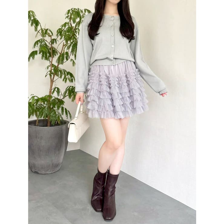 ボリュームフリルチュールミニスカート | dazzlin | 詳細画像24 