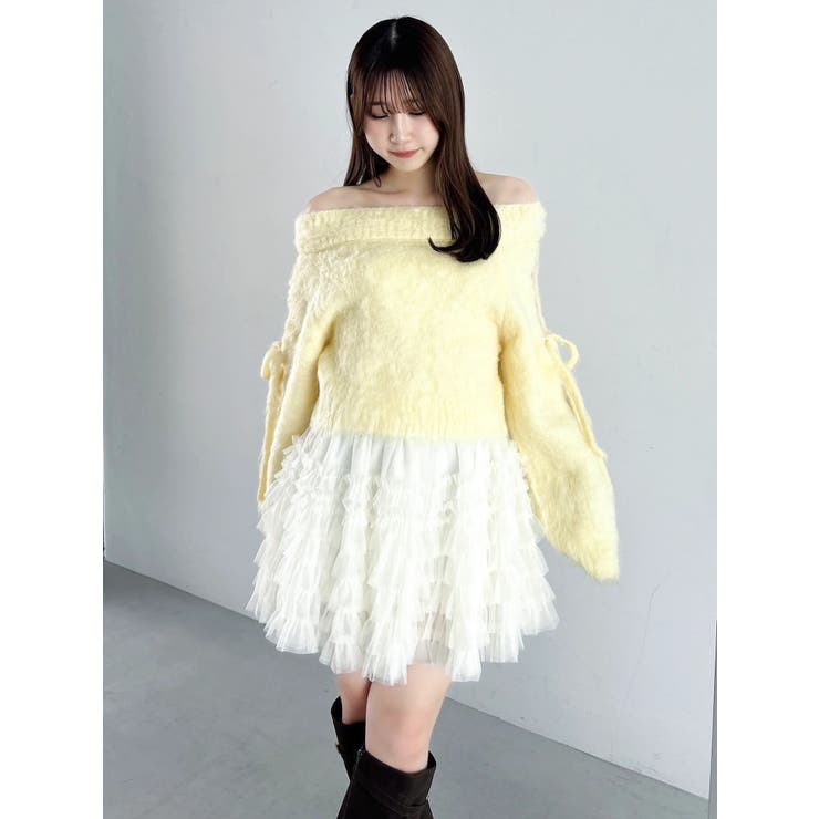 ボリュームフリルチュールミニスカート | dazzlin | 詳細画像3 