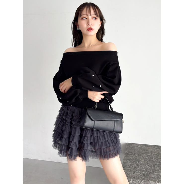 ボリュームフリルチュールミニスカート | dazzlin | 詳細画像32 