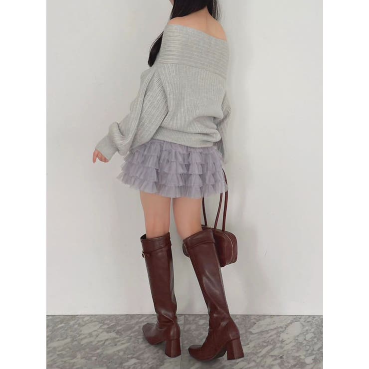 ボリュームフリルチュールミニスカート | dazzlin | 詳細画像41 