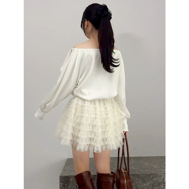 ボリュームフリルチュールミニスカート | dazzlin | 詳細画像45 