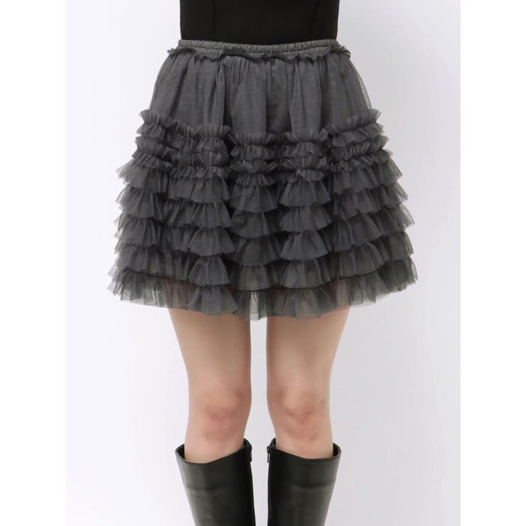 ボリュームフリルチュールミニスカート | dazzlin | 詳細画像47 