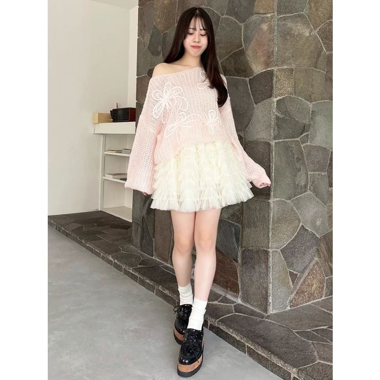 ボリュームフリルチュールミニスカート | dazzlin | 詳細画像8 