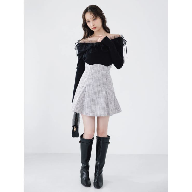 スイッチングコルセットミニスカート[品番：MKSW0067384]｜dazzlin