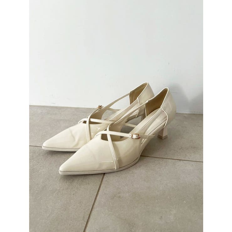 アイボリー | クロスベルトパンプス | dazzlin