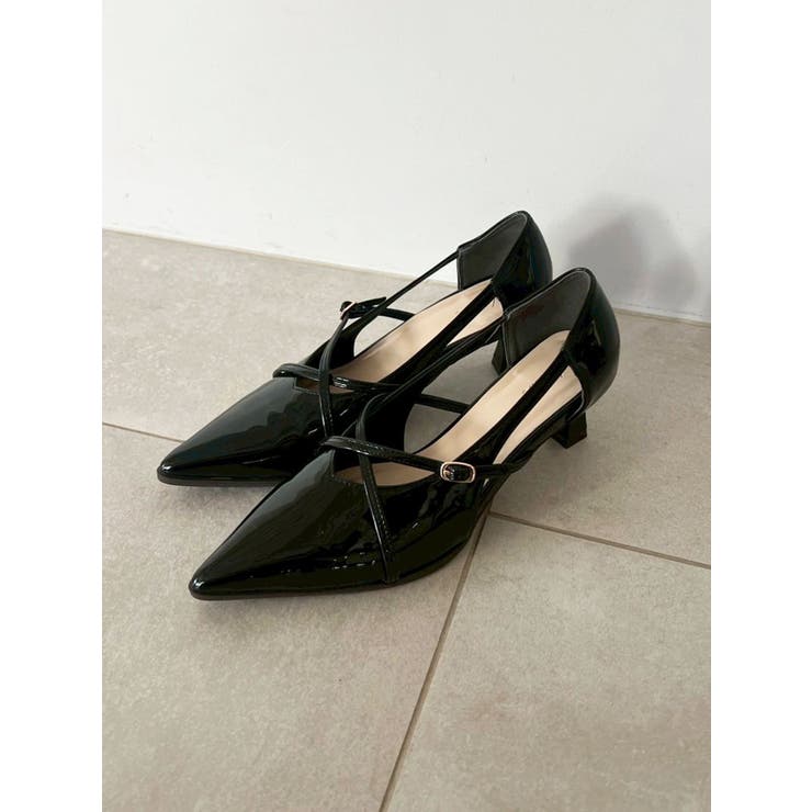 ブラック | クロスベルトパンプス | dazzlin