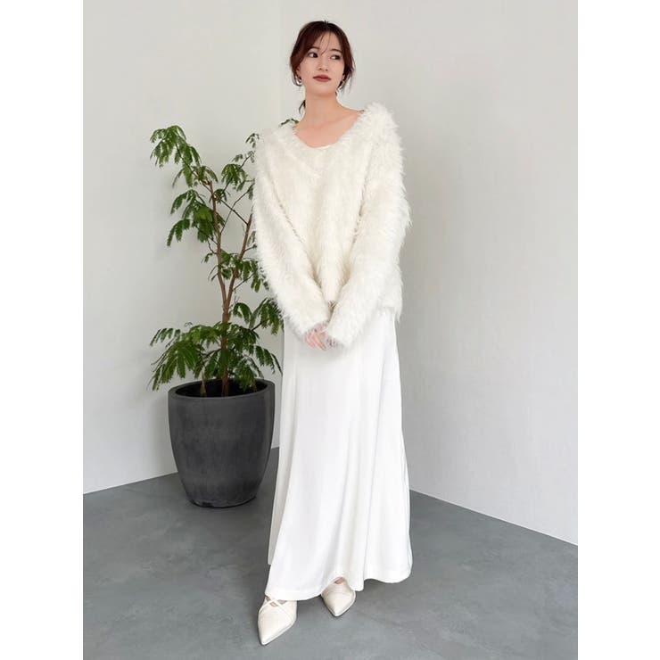 リップルカールⅤネックニット | dazzlin | 詳細画像16