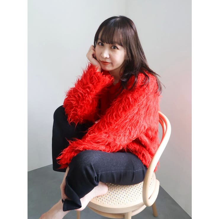 リップルカールⅤネックニット | dazzlin | 詳細画像18