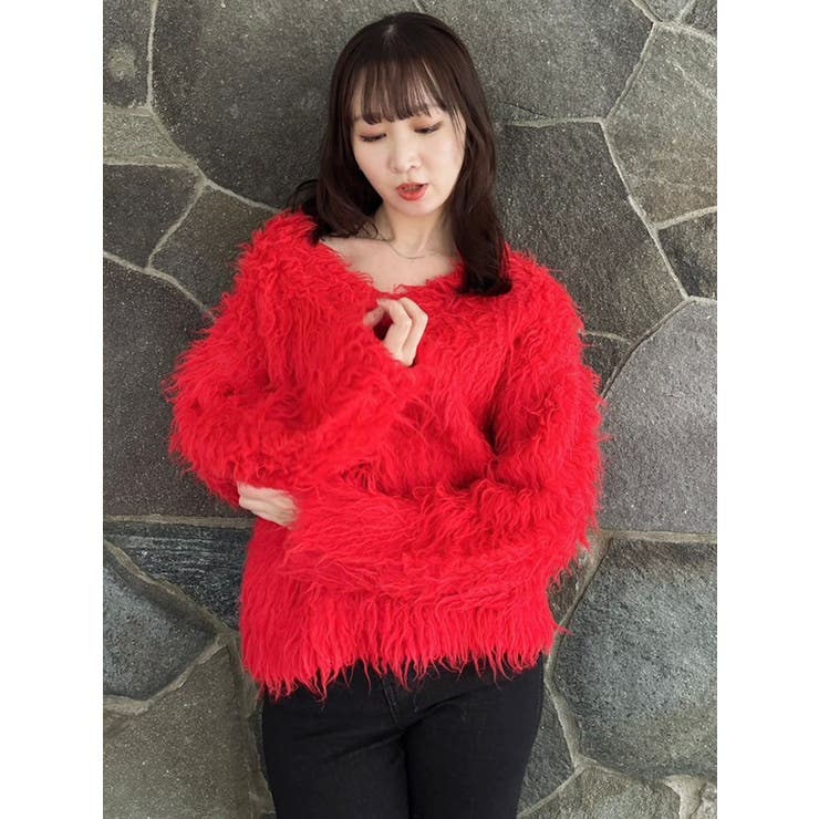 リップルカールⅤネックニット | dazzlin | 詳細画像21