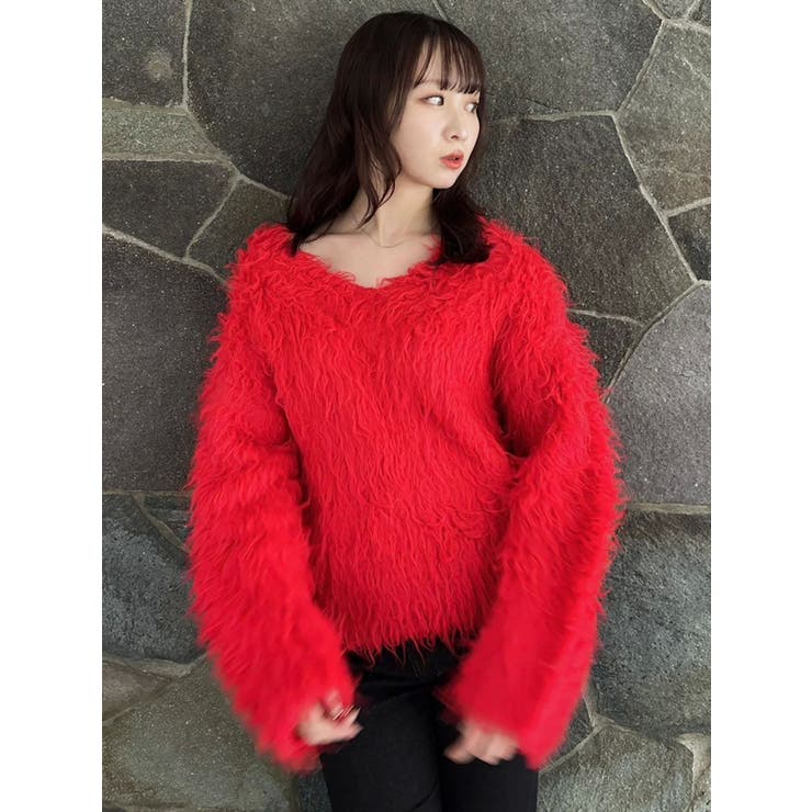 リップルカールⅤネックニット | dazzlin | 詳細画像22