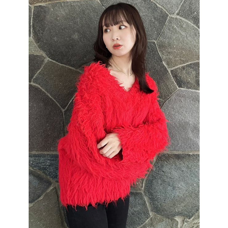 リップルカールⅤネックニット | dazzlin | 詳細画像23