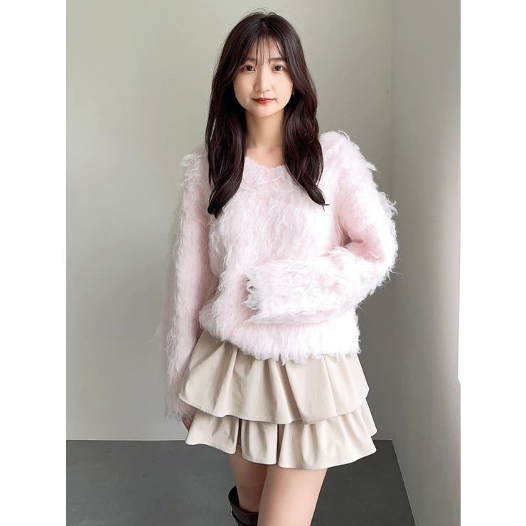 リップルカールⅤネックニット | dazzlin | 詳細画像25