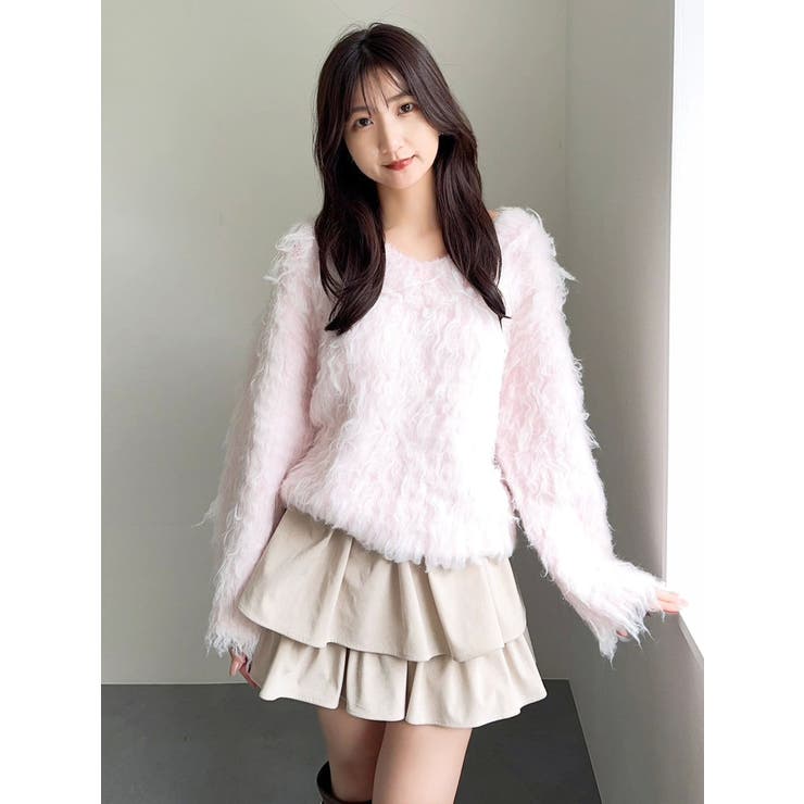 リップルカールⅤネックニット | dazzlin | 詳細画像27